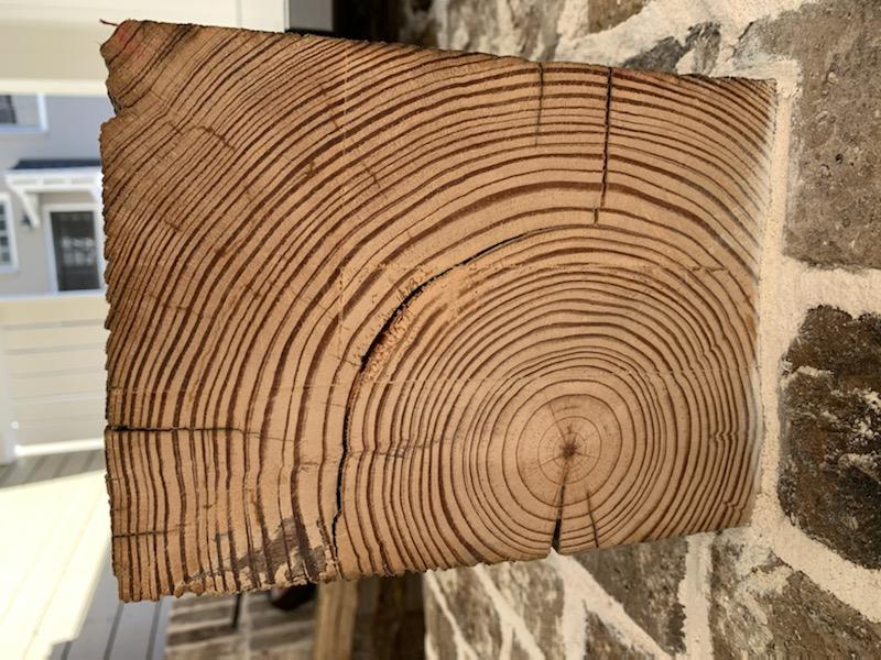 heart pine beam mantel