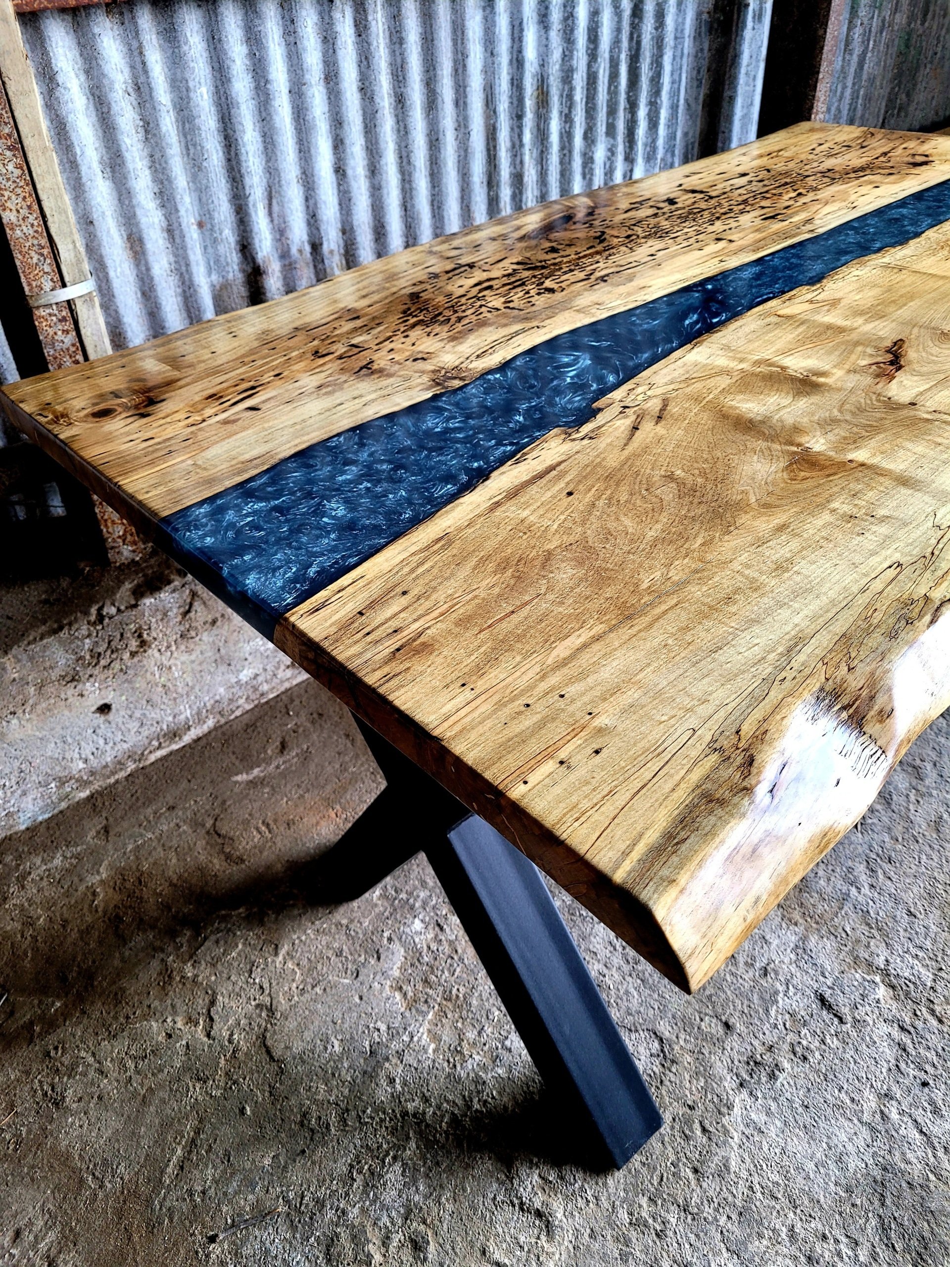 live edge epoxy table