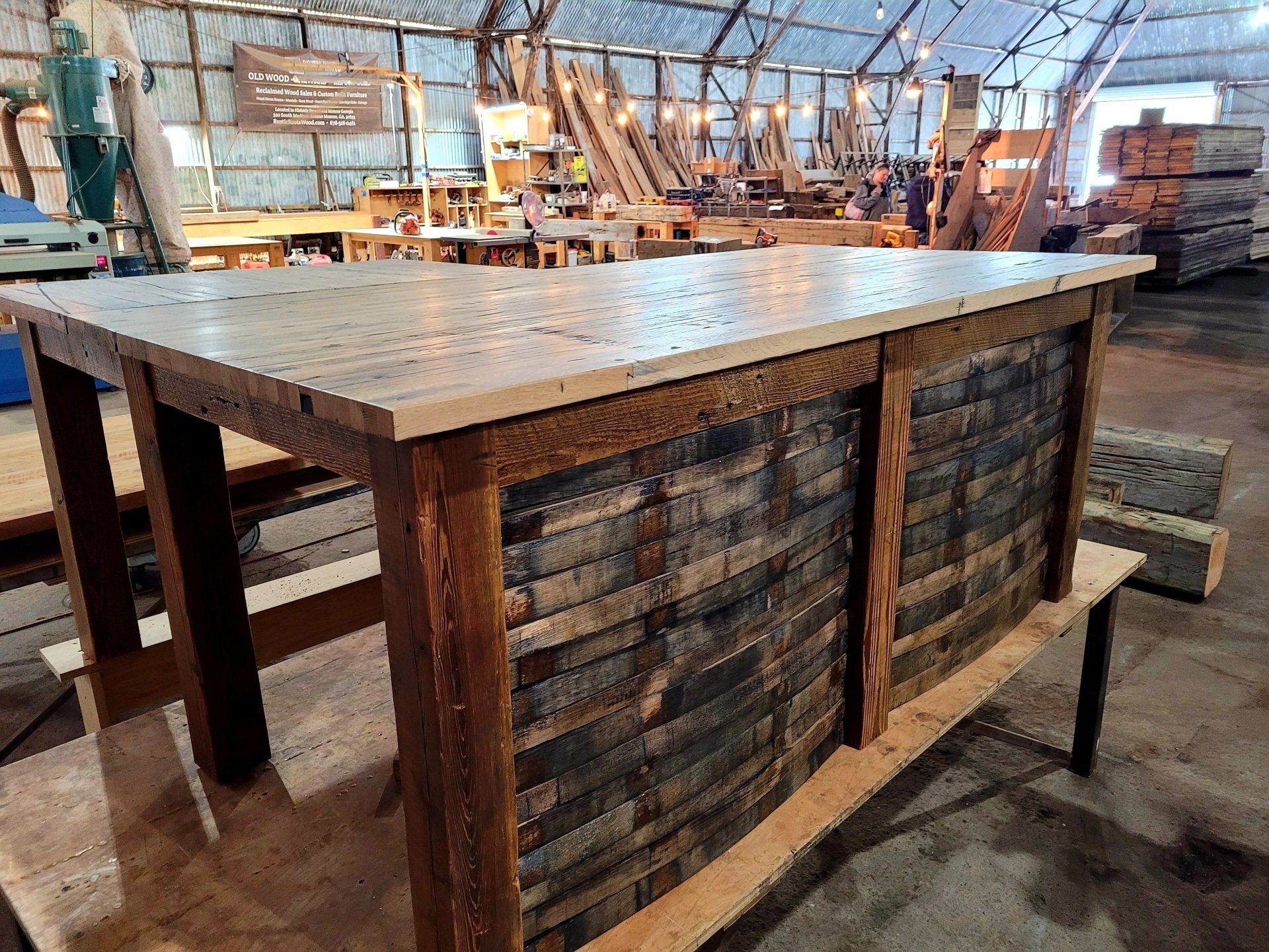 reclaimed wood desk