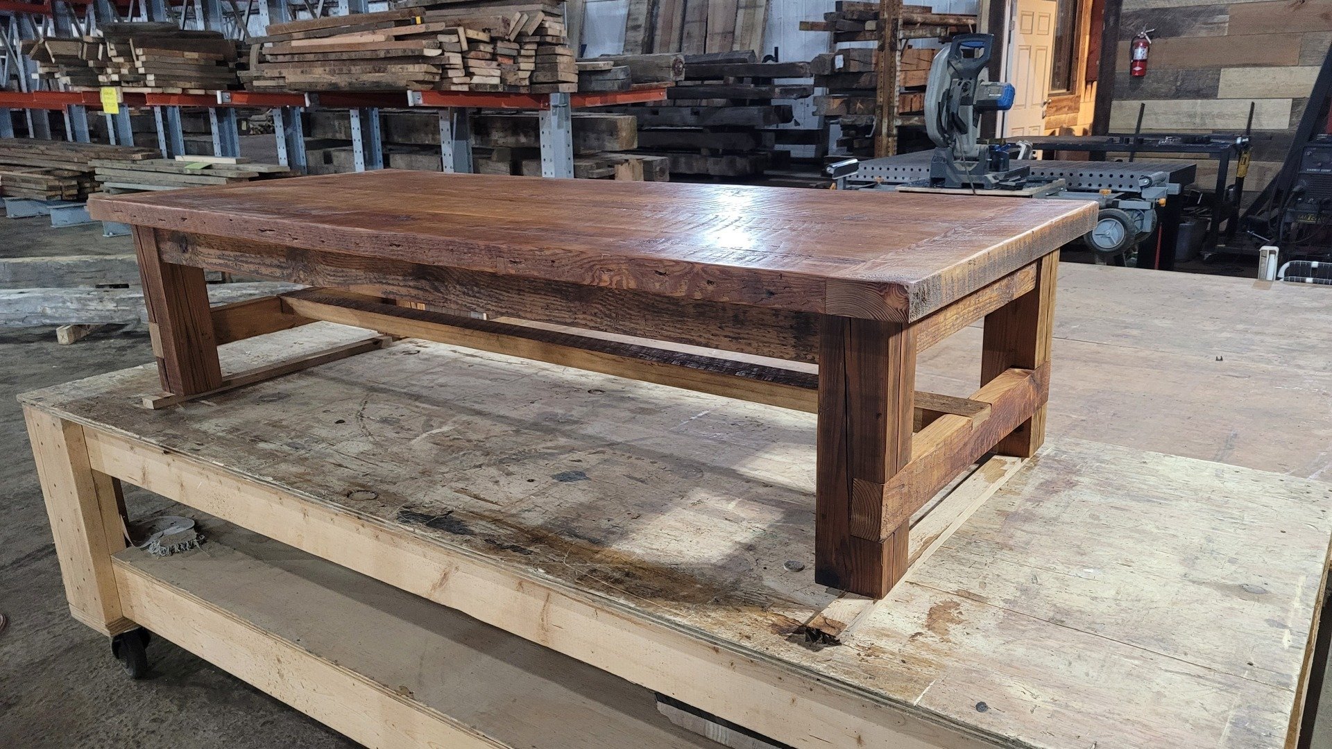 reclaimed heart pine coffee table