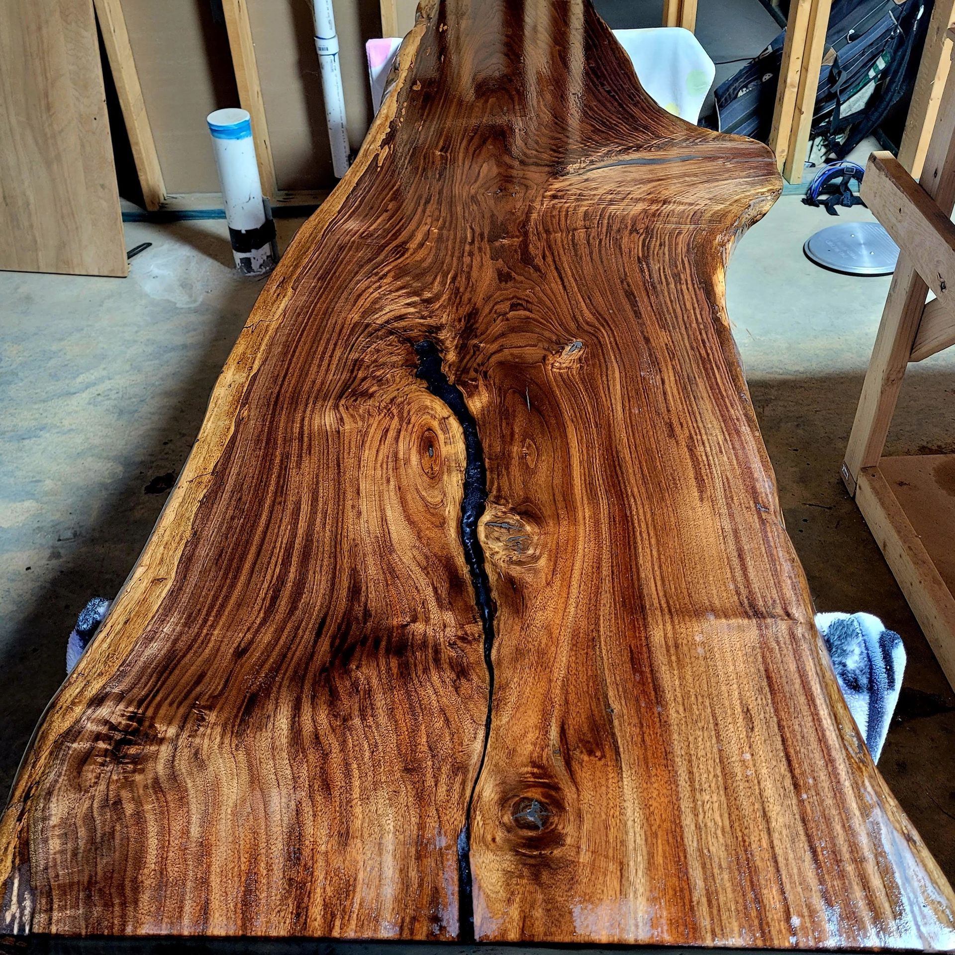 Live edge black walnut table top