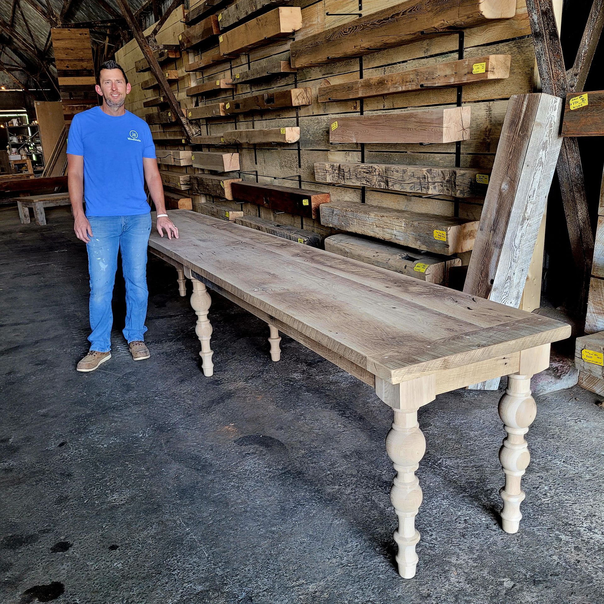 Reclaimed White Oak french pub style table