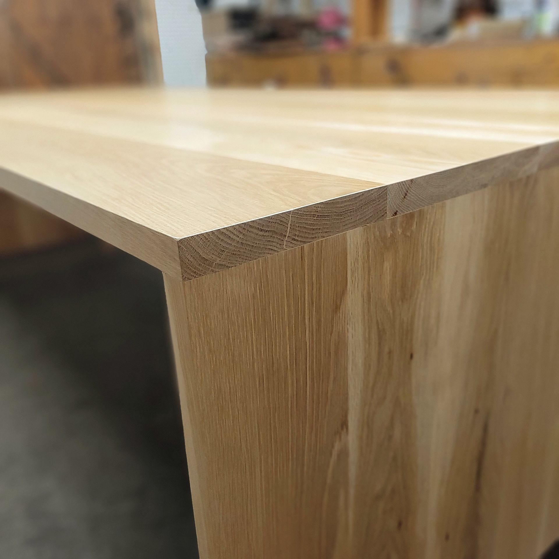 modern white oak waterfall table