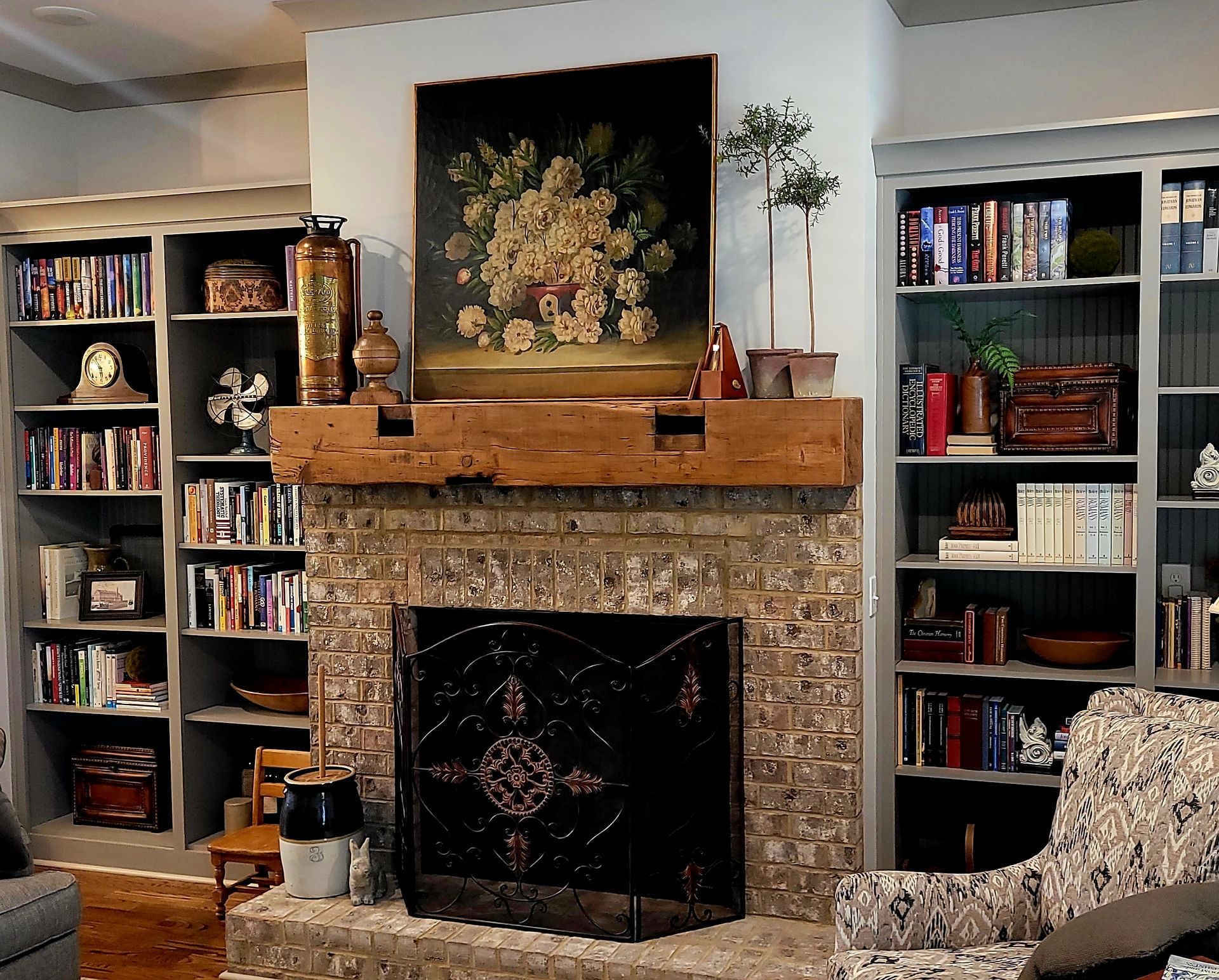 Hand Hewn Fireplace mantel