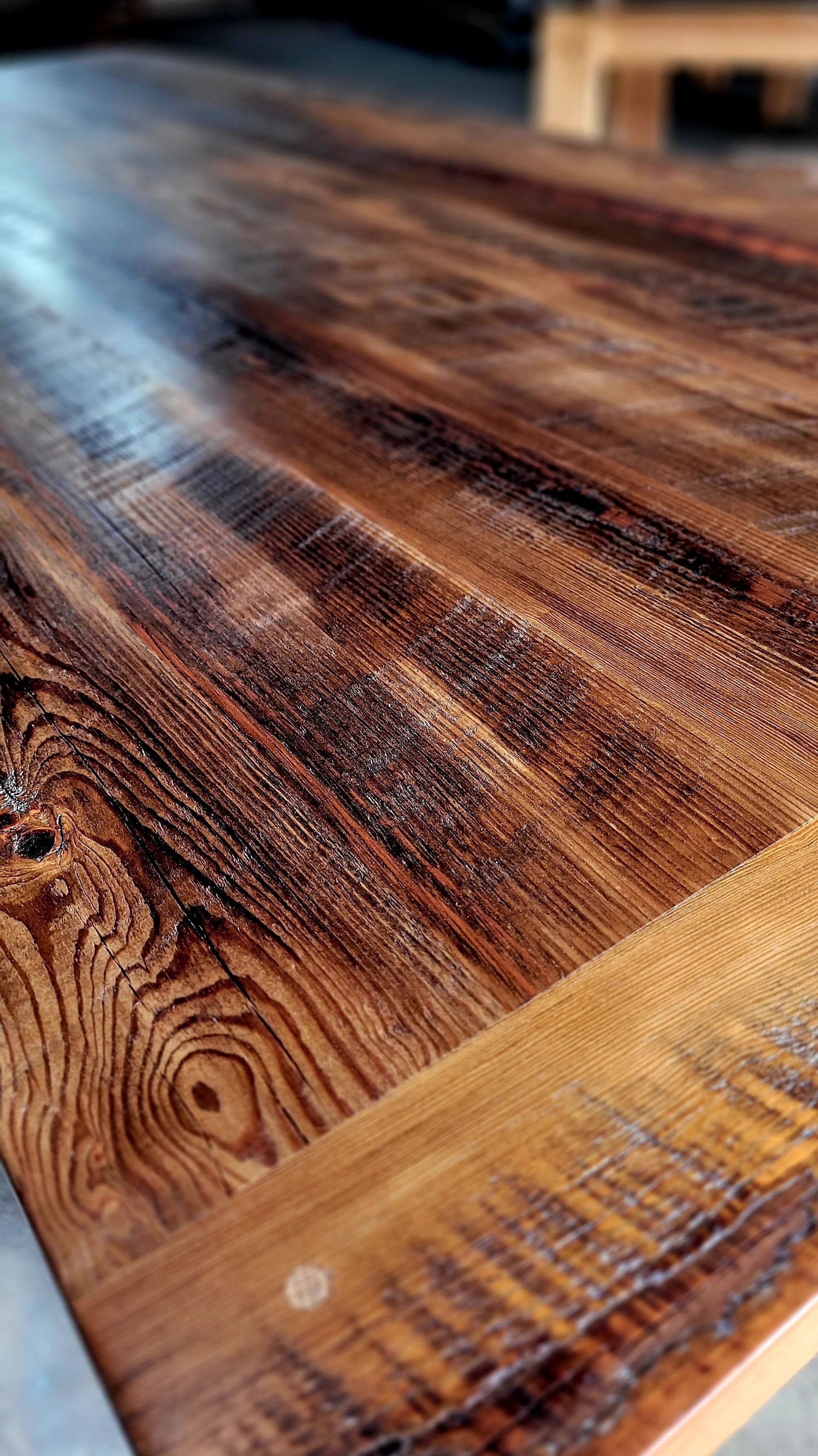 reclaimed wood heart pine table top