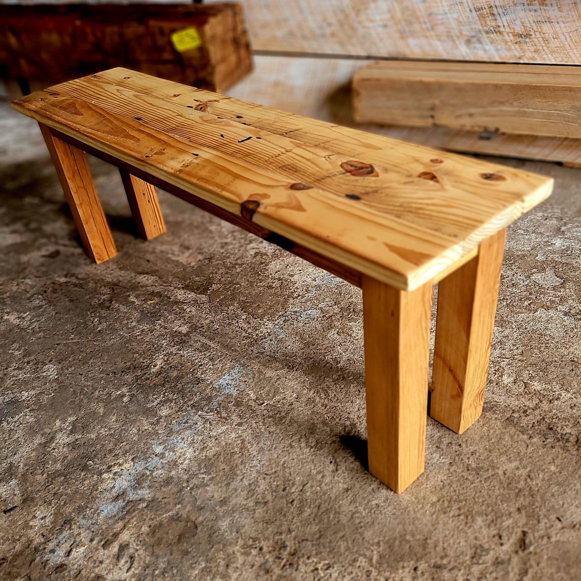 reclaimed wood bench