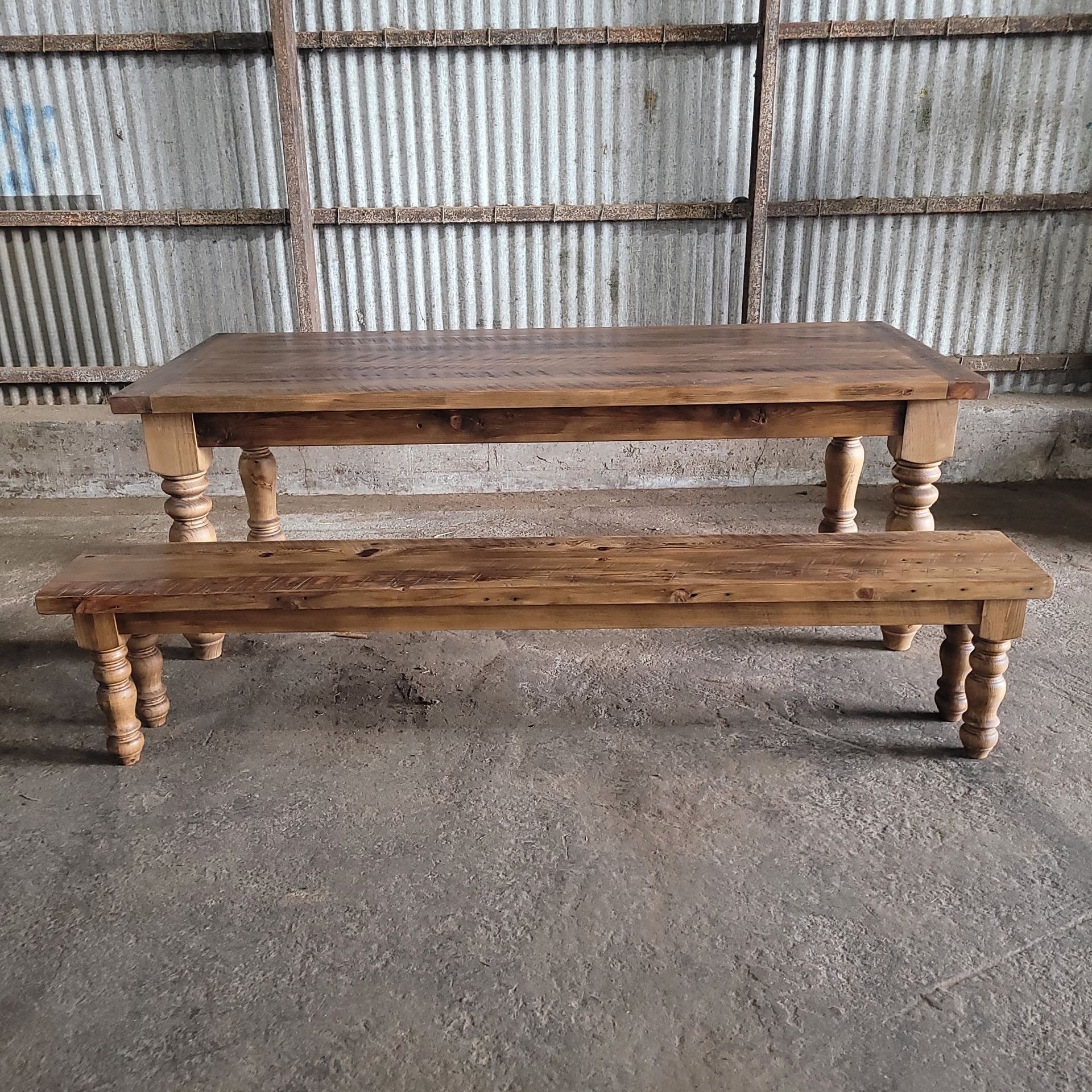 reclaimed wood heart pine farmhouse table