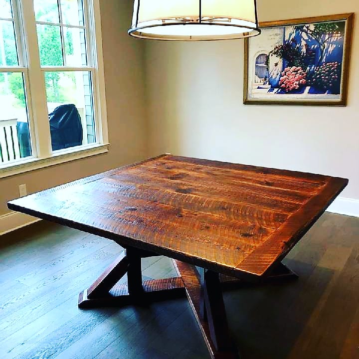 reclaimed wood heart pine farm table
