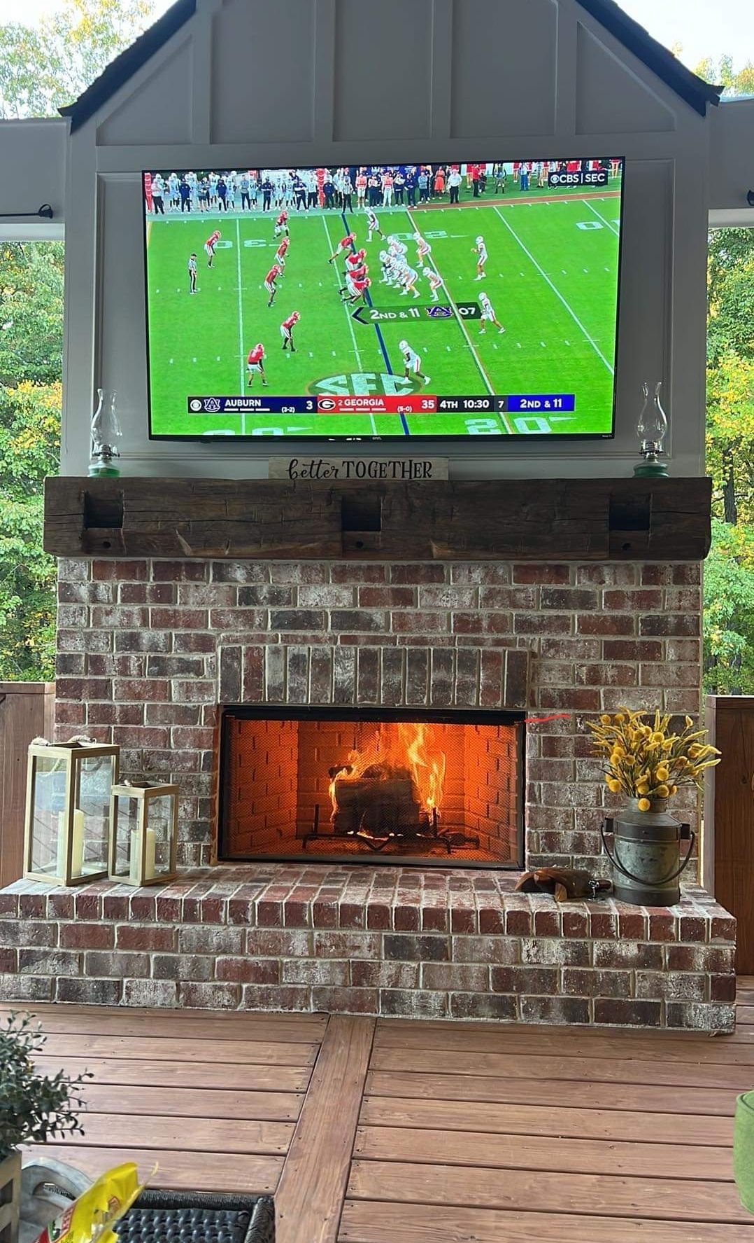 Hand Hewn Mantel