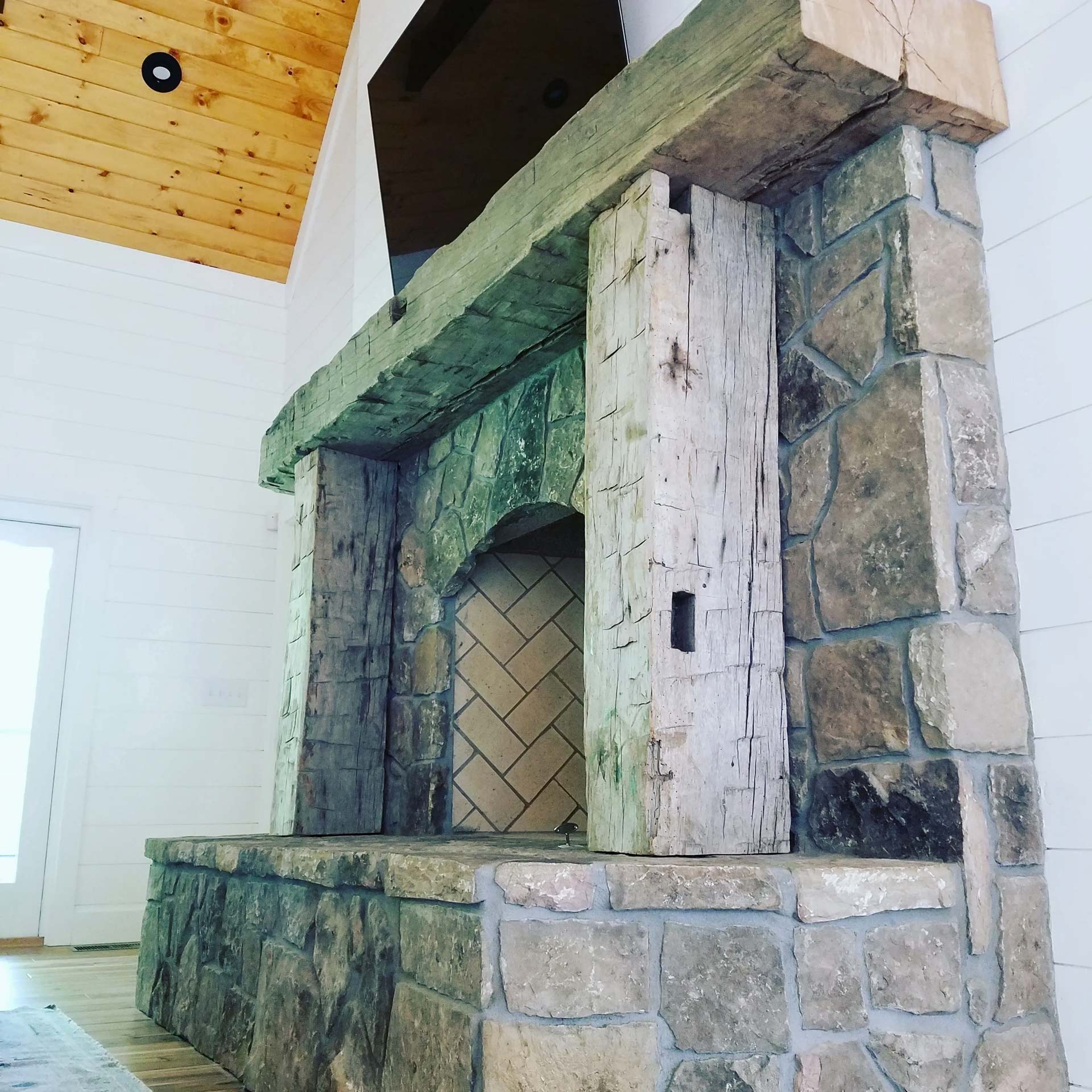 Hand Hewn Mantel