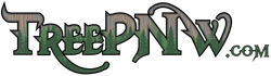 All About Trees logo with green text and a black tree with roots and colorful leaves