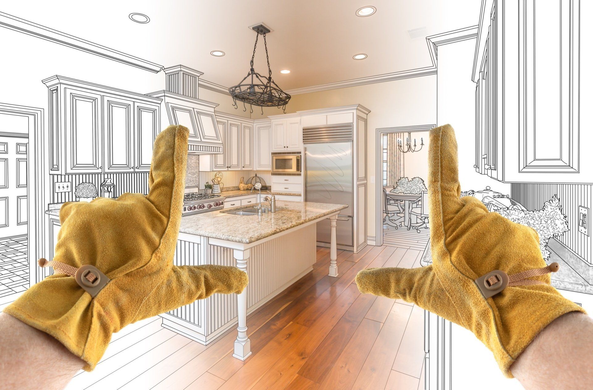 Drawing of remodeled kitchen