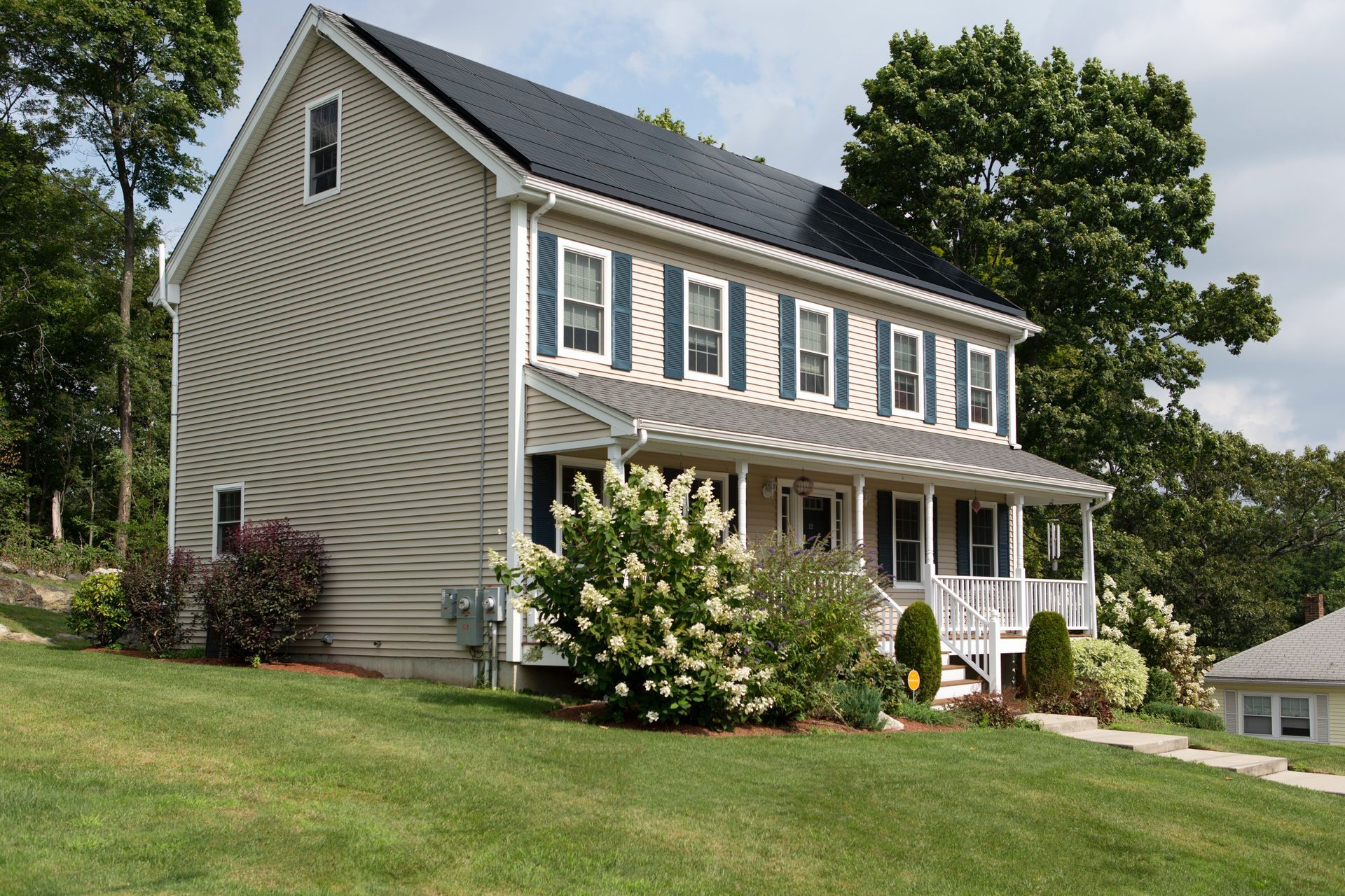 New siding on 2 story house