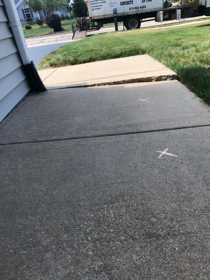 Sidewalk with Shadow and Markings — Rockford, IL — Northern Illinois Concrete Lifting