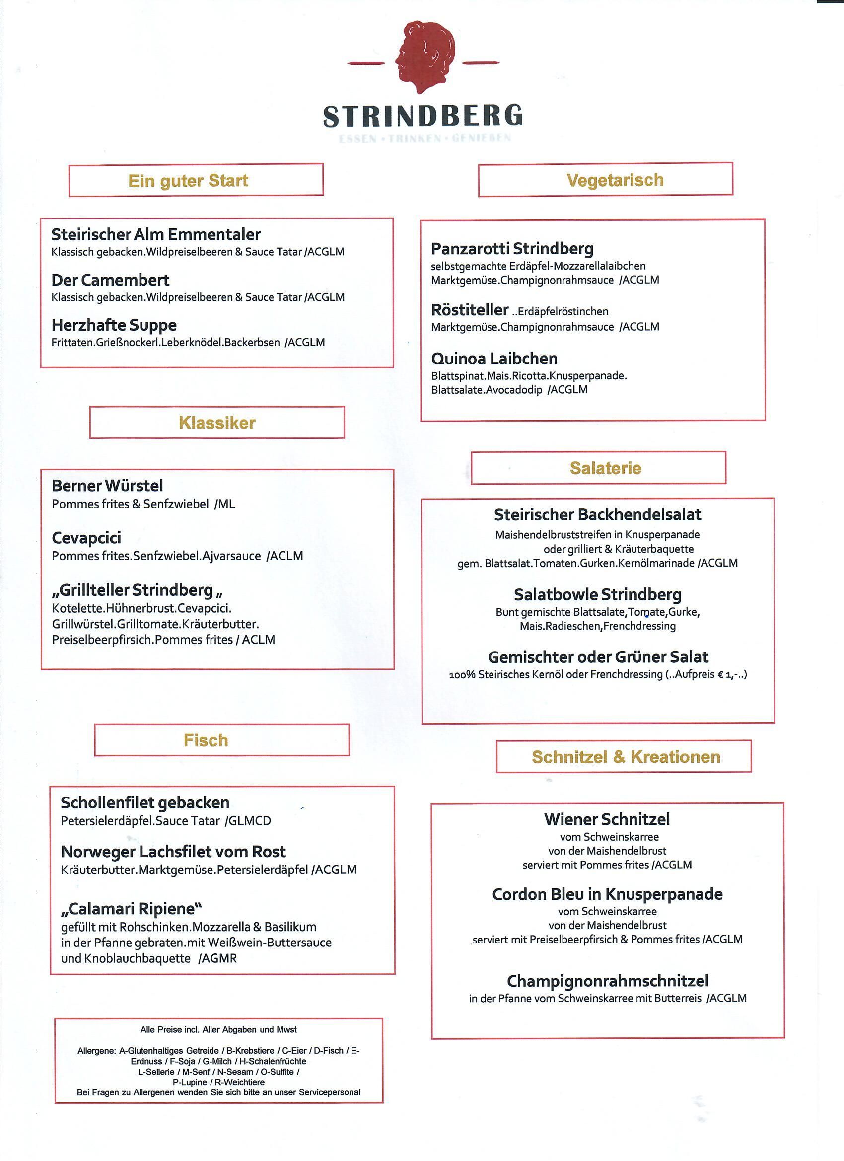 Speisekarte