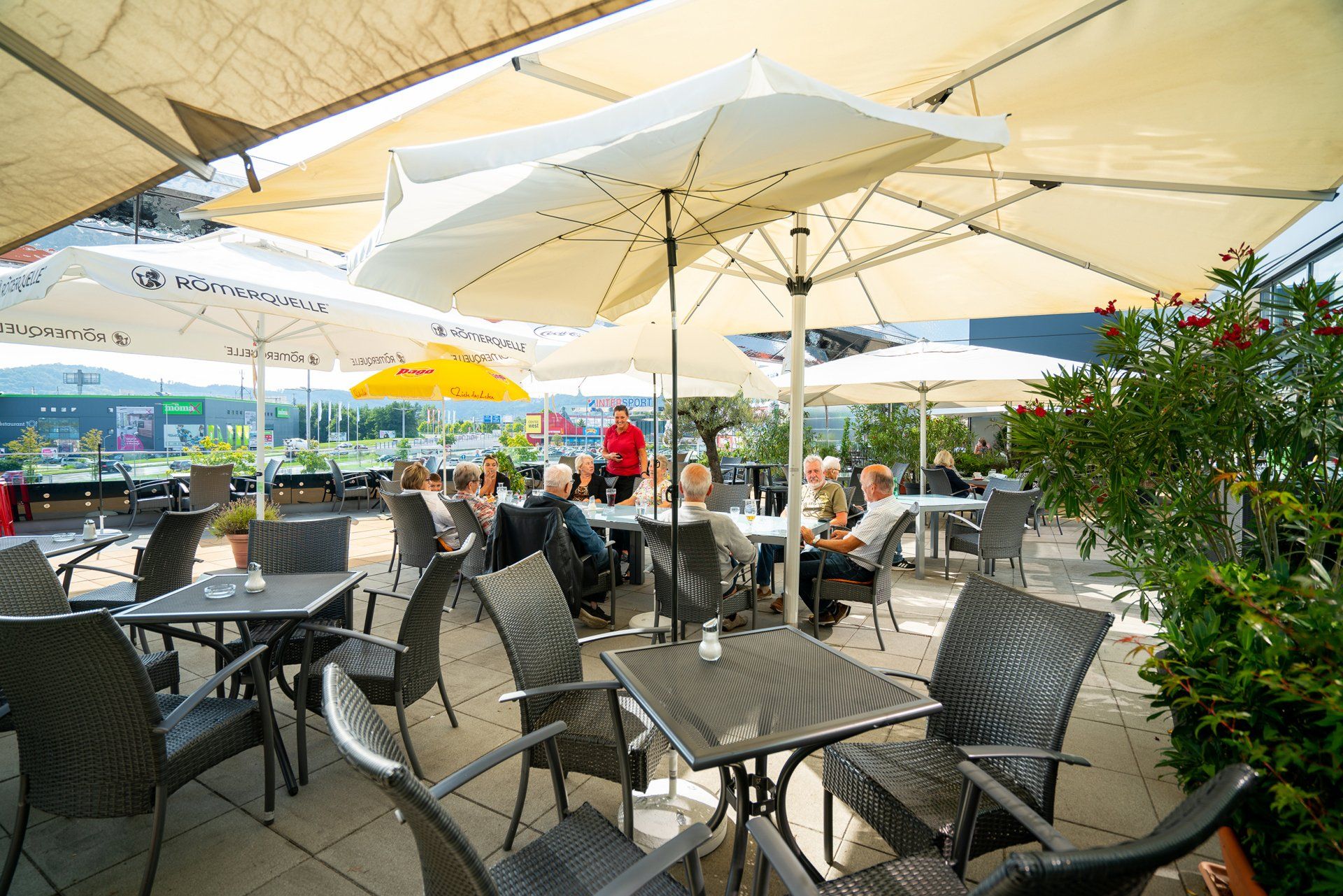 Terrasse  im Strindberg Restaurant Graz