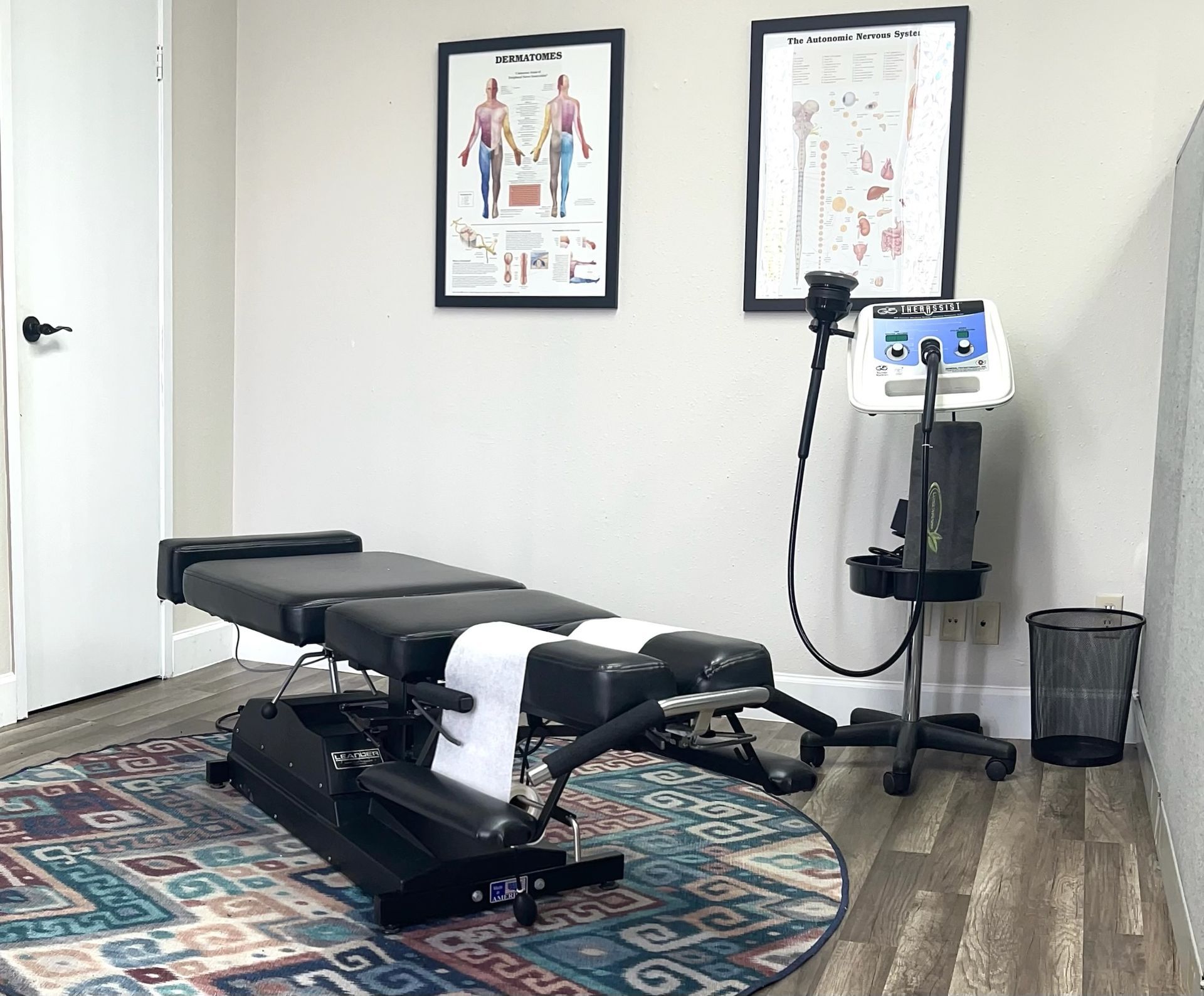 Patient doing guided mobility work at Champion Chiropractic of Pasadena in Pasadena, TX.