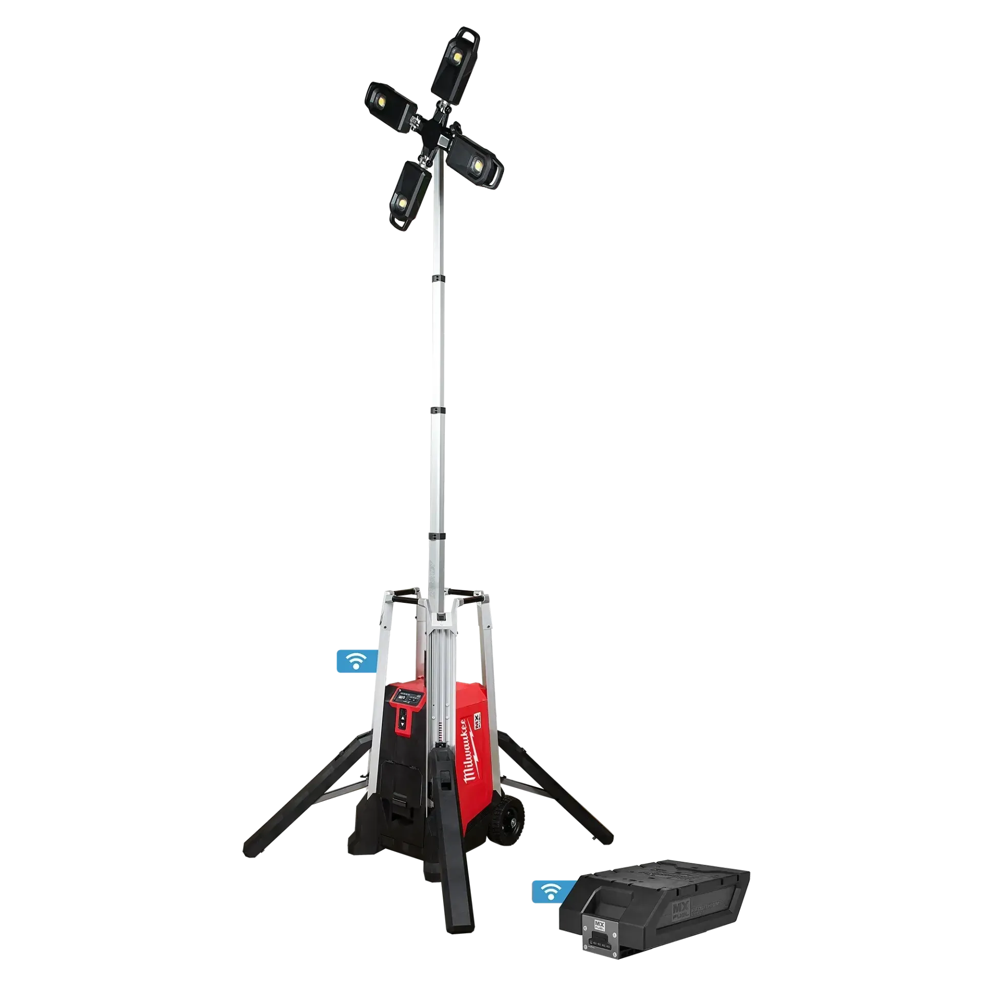 A black submersible pump with a handle on a white background.