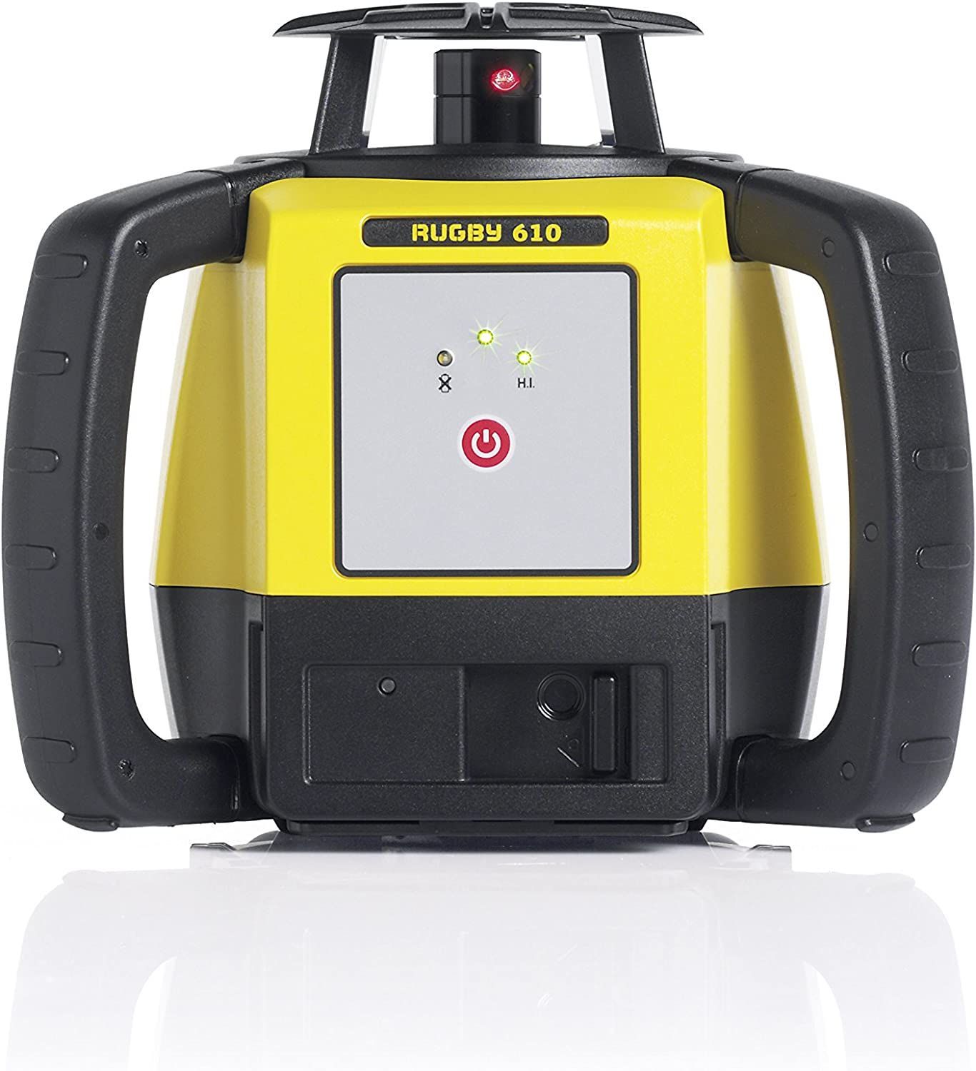 A black submersible pump with a handle on a white background.