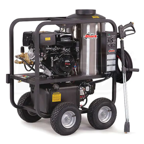 A black submersible pump with a handle on a white background.