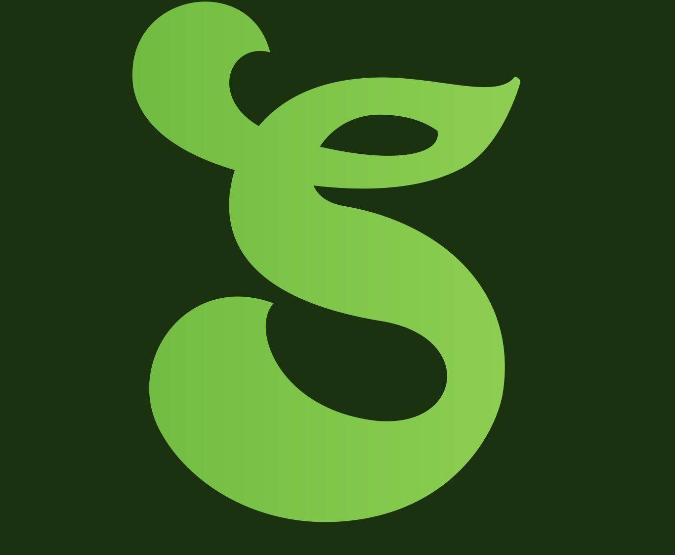 Groene, gestileerde letter