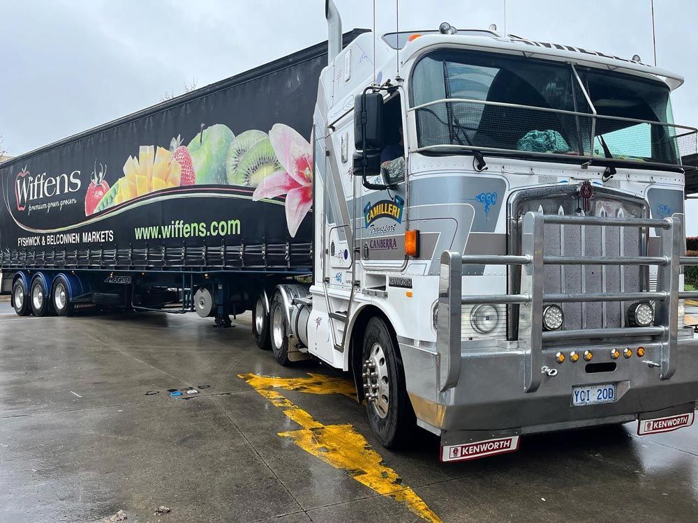 Refrigerated Transport Truck Making a Turn — Joe Camilleri Transport in Fyshwick, ACT