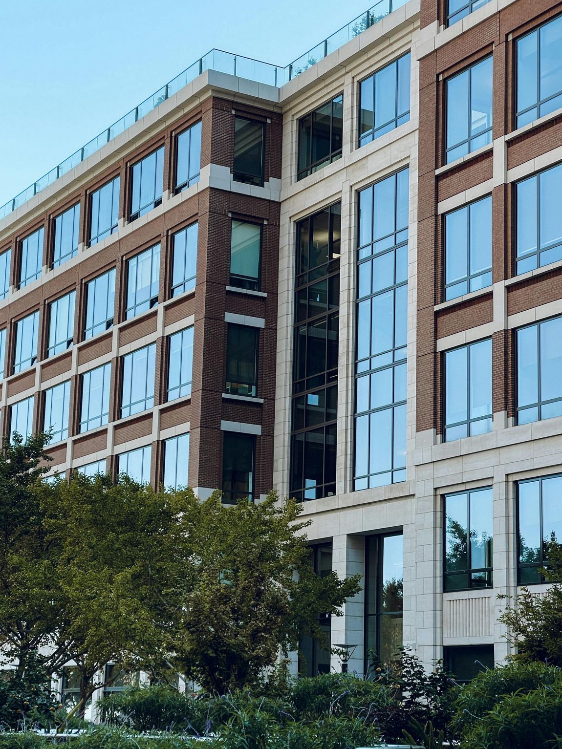 A modern commercial building requiring institutional commercial title underwriting and an ALTA survey review.