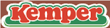 Kemper-Logo in roten Buchstaben mit grün-weißem Rand.