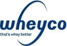 Logo für Wheyco mit dem Text „that's whey better“ und einem blauen Bogen.