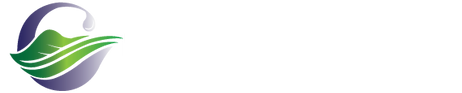 A green and purple logo on a white background.