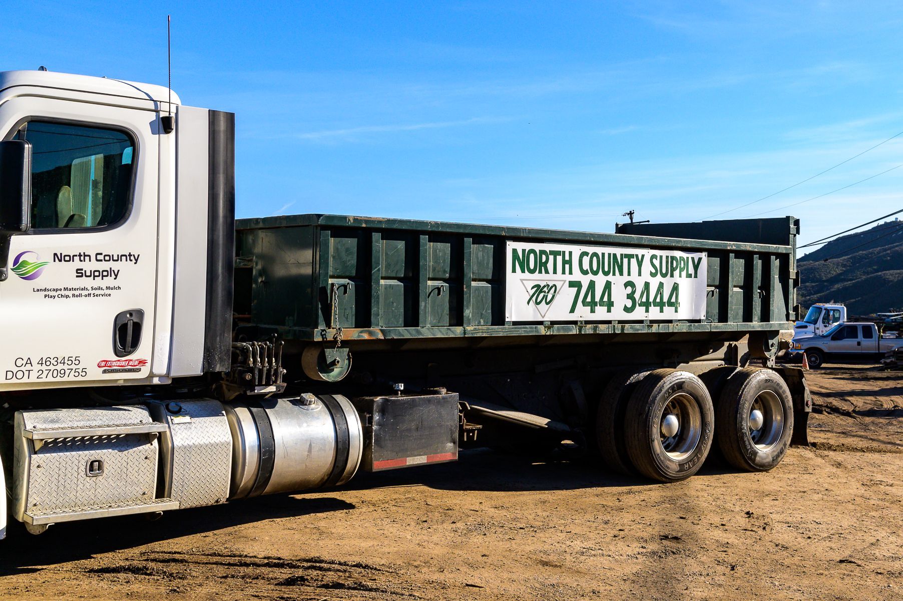White dump truck with