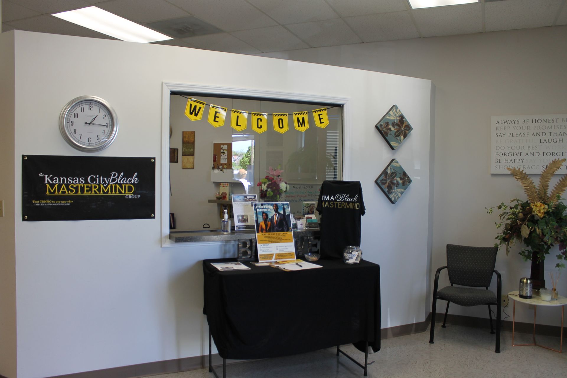 Office lobby with a 