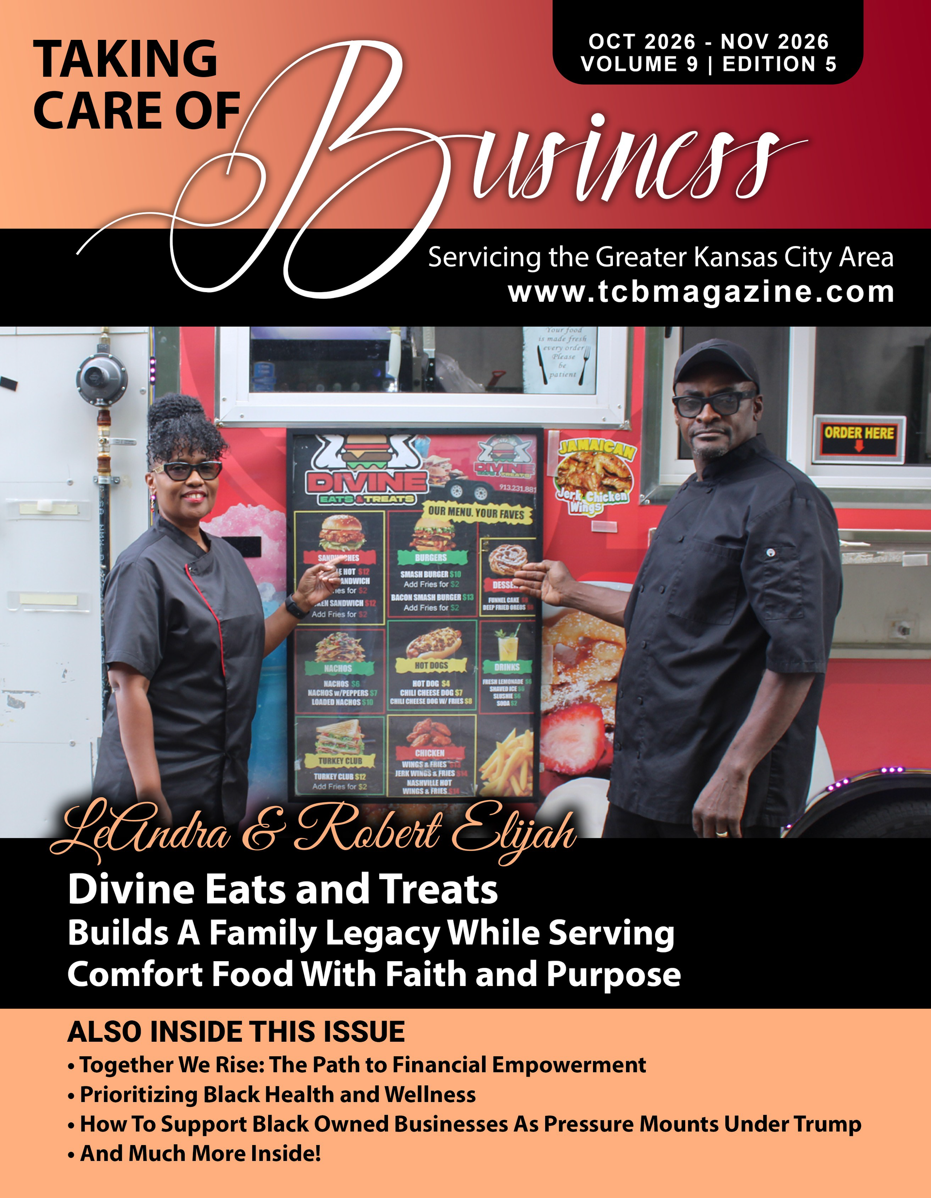 Magazine cover featuring two people, and from 
