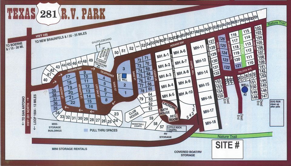 A map of texas 287 b.v. park