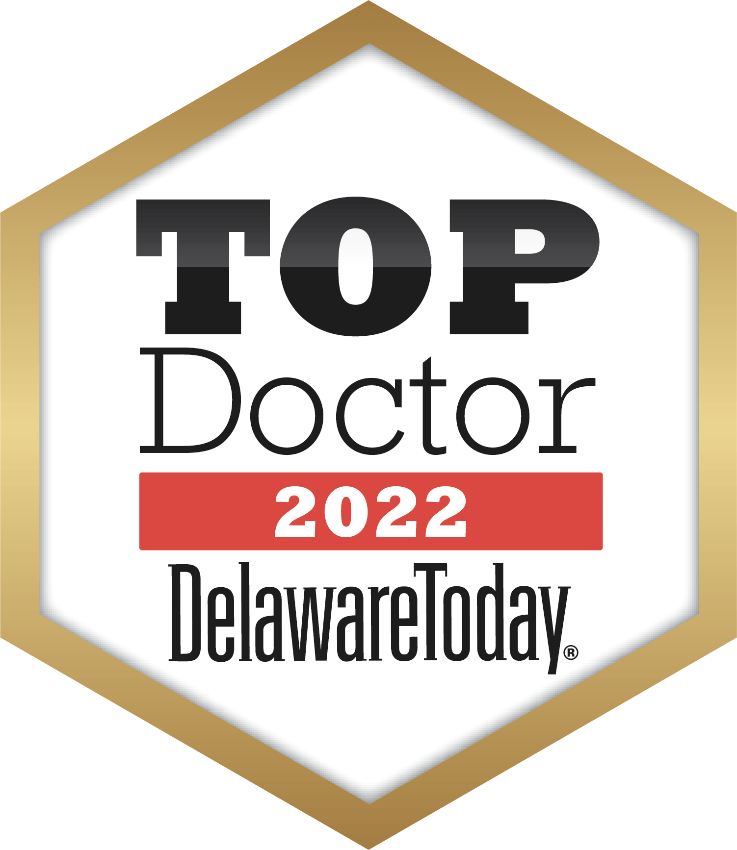 It is a badge that says top doctor 2022 delaware today.