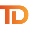 Orange and white TD logo on a white background