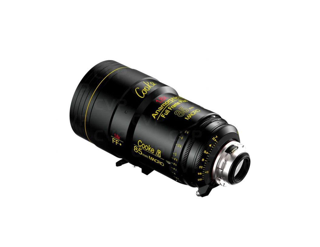 Five black camera lenses with gold lettering on a white background. One lens is lying down.