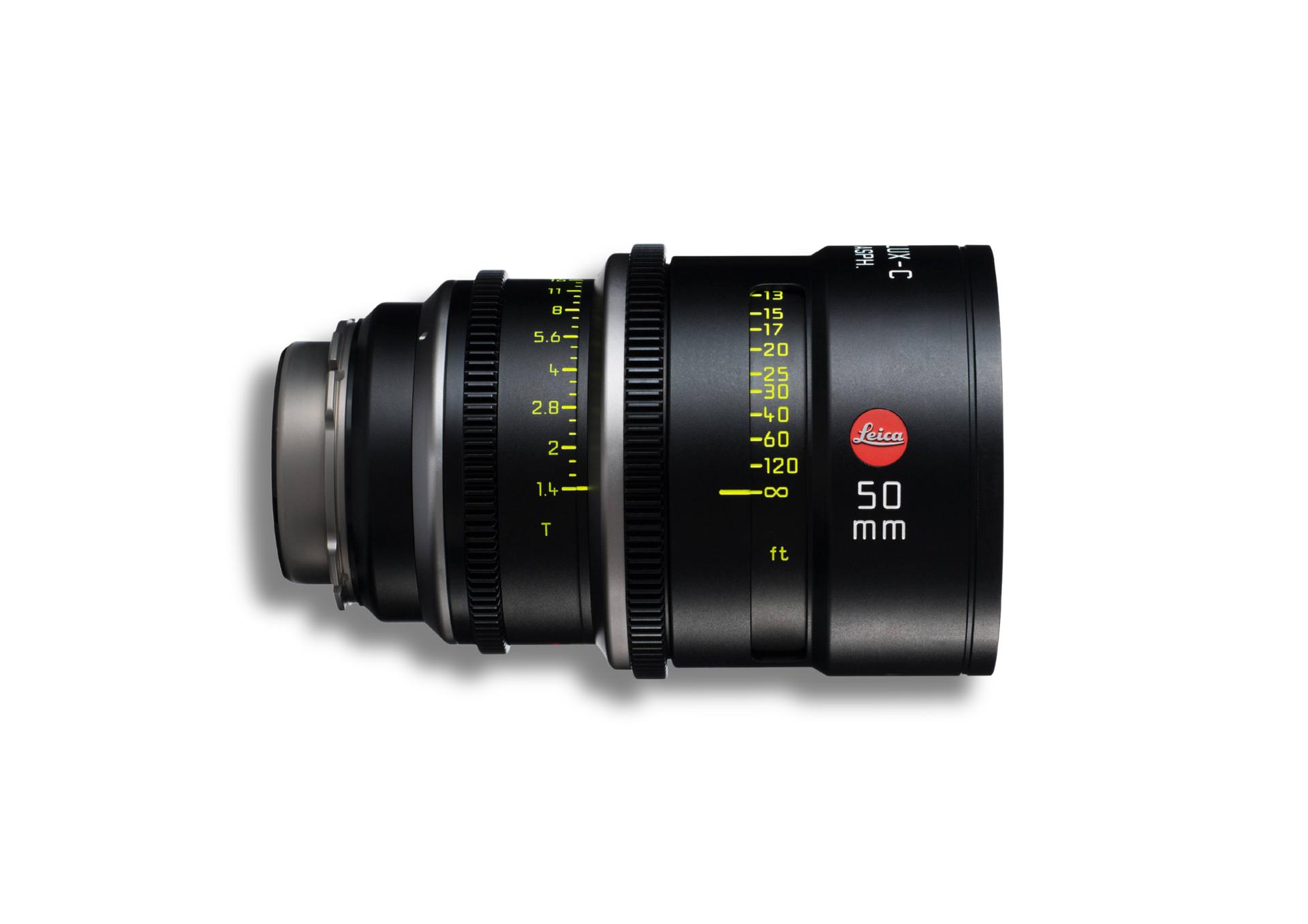 A black Leica Summilux-C 50mm cine lens.