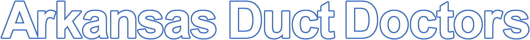The word Arkansas Duct Doctors is written in blue on a white background.