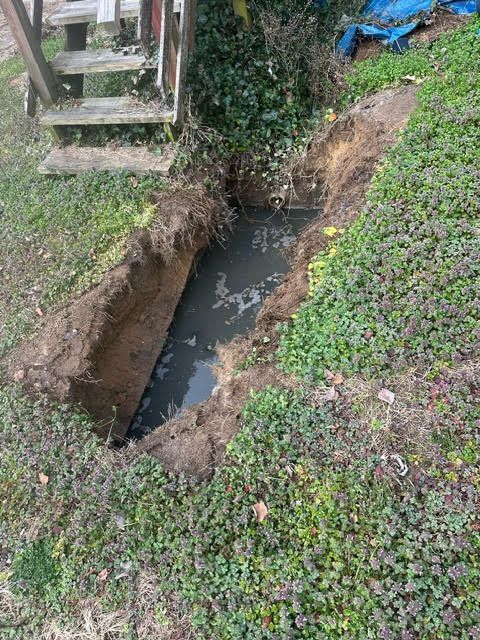 Collapsed metal septic tank emergency