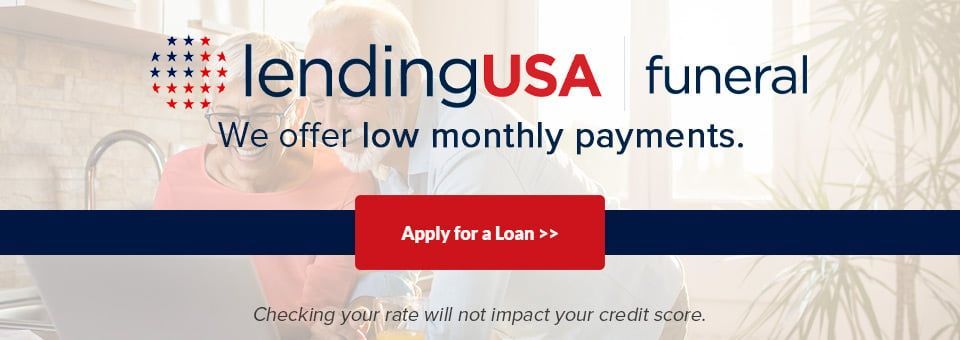 LendingUSA funeral ad: Couple with laptop. 