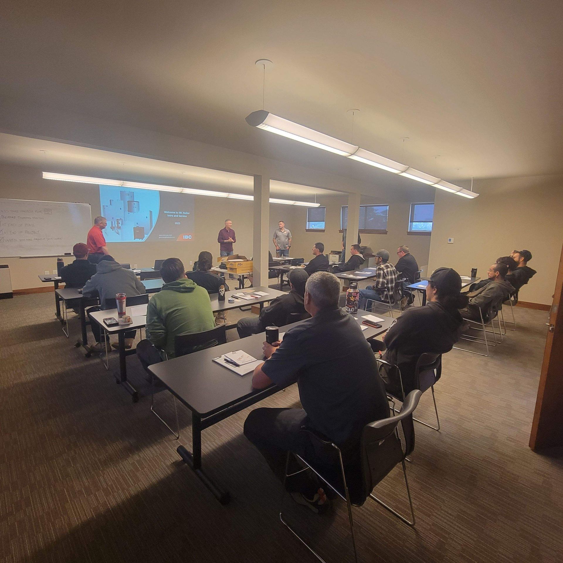 Technicians continuing their education in a classroom environment