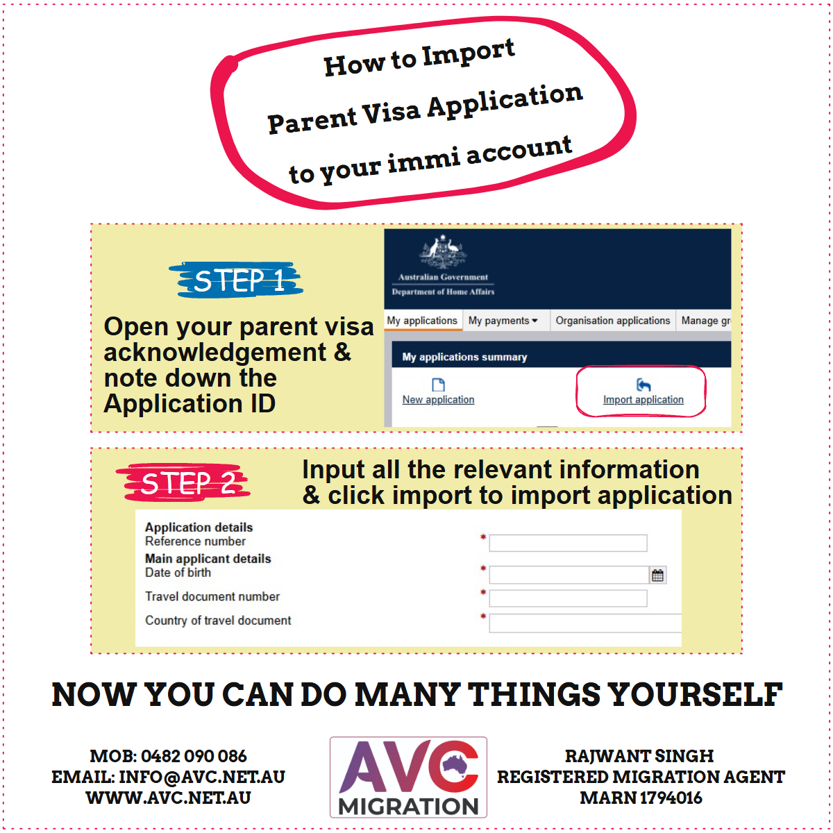 Import Your Parent Visa Application into ImmiAccount