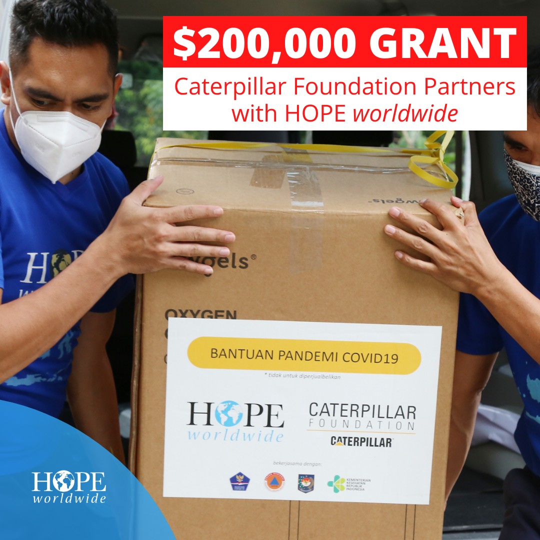 Caterpillar Foundation Gives $200,000 Grant to HOPE worldwide for COVID-19 Relief Efforts