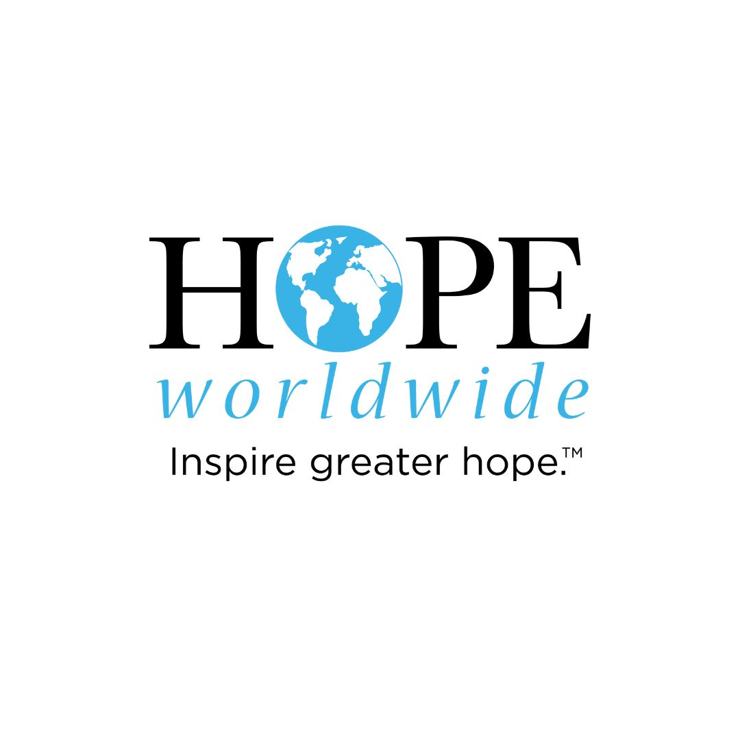 HOPE Worldwide logo with blue globe in the “O” and the tagline “Inspire greater hope.”