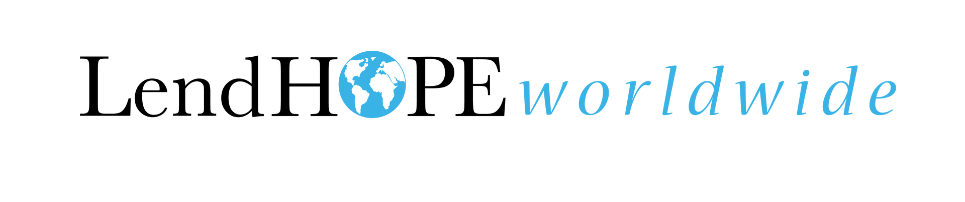 LendHOPE worldwide logo with blue globe in the wordmark and light blue “worldwide” text
