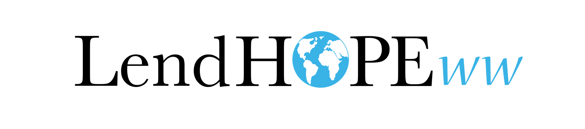 LendHOPEww logo with black text and a blue globe icon in the wordmark