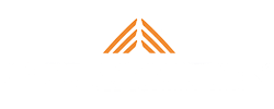 a white background with an orange triangle on it .