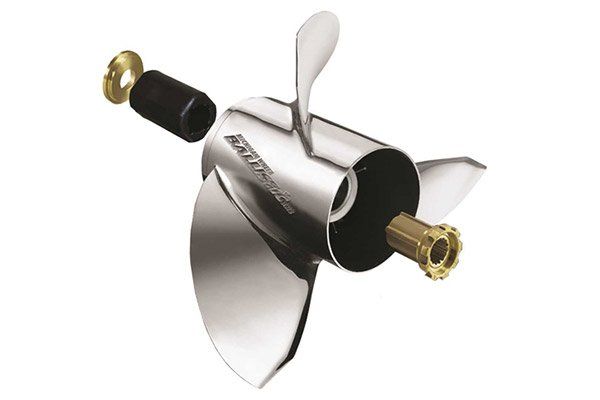 a stainless steel propeller with the word nautilus on it