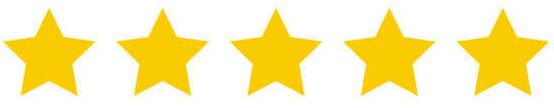 A row of yellow stars on a white background.